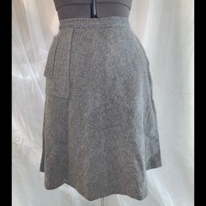 Vintage Gray Wool Mini Skirt